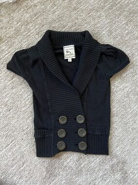 100%  cotton, pink rose double breasted cardigan sweater size XS